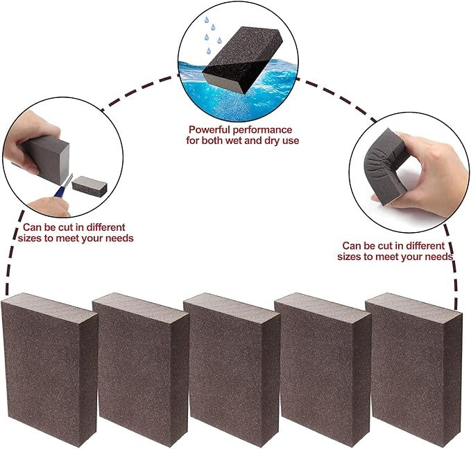 Wet Dry Sanding Sponge Foam Sandpaper Block Washable